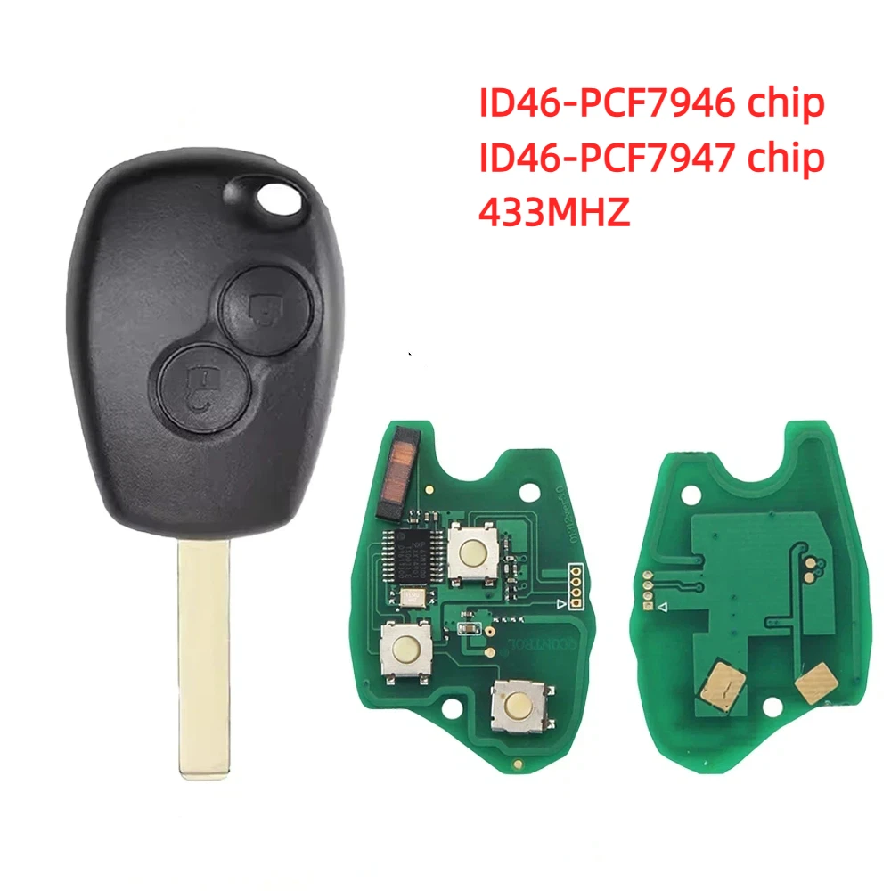 For 2006 2007 2008 2009 2010 Renault Clio Kangoo Master Modus Remote Key Fob 2 Button 433MHz PCF7946 PCF7947 Chip
For 2006 2007 2008 2009 2010 Renault Clio Kangoo Master Modus Remote Key Fob 2 Button 433MHz PCF7946 PCF7947 Chip