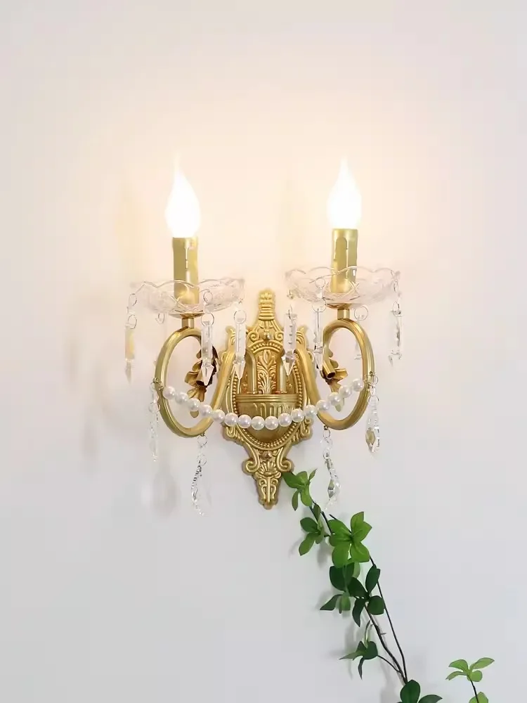 French crystal bedside wall lamp, American retro bedroom, living room, corridor lamp, background wall lamp
French crystal bedside wall lamp, American retro bedroom, living room, corridor lamp, background wall lamp
