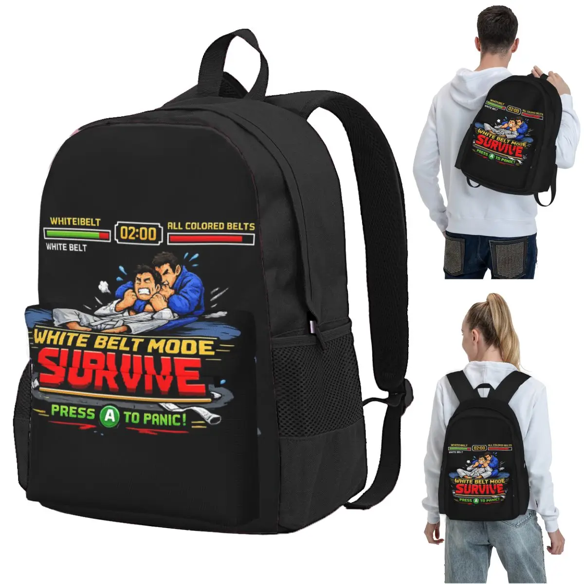 BJJ White Belt Mode Survive Video Game Jiu-Jitsu Backpack Student BookBag Kids School Bag Computer Shoulder Bags for Boys Girls
BJJ White Belt Mode Survive Video Game Jiu-Jitsu Backpack Student BookBag Kids School Bag Computer Shoulder Bags for Boys Girls