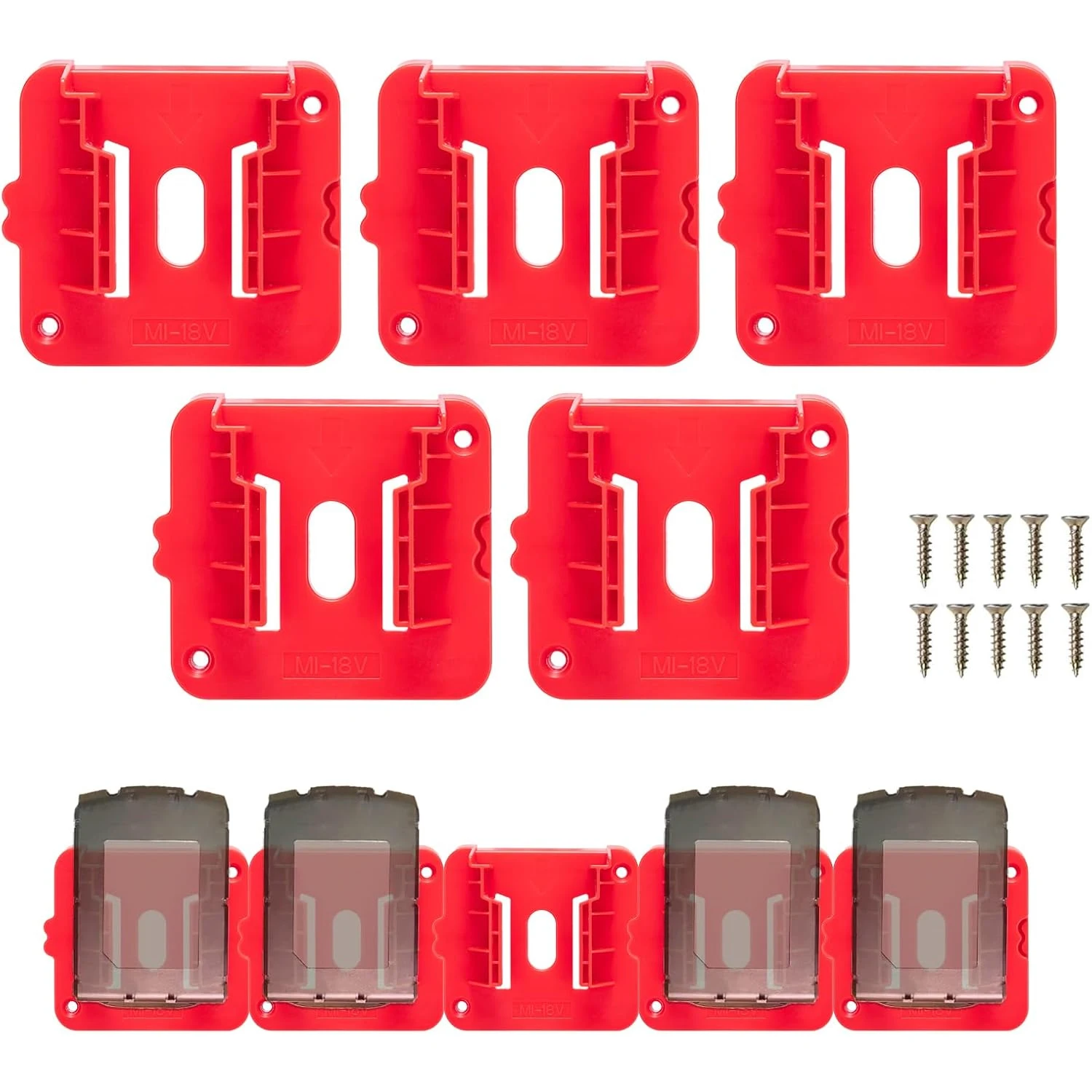 Battery Holder Fit for Milwaukee 18V Battery, Wall Mount Batteries Storage Organizer for Work Van, Shelf, Toolbox for 48-11-1815
Battery Holder Fit for Milwaukee 18V Battery, Wall Mount Batteries Storage Organizer for Work Van, Shelf, Toolbox for 48-11-1815