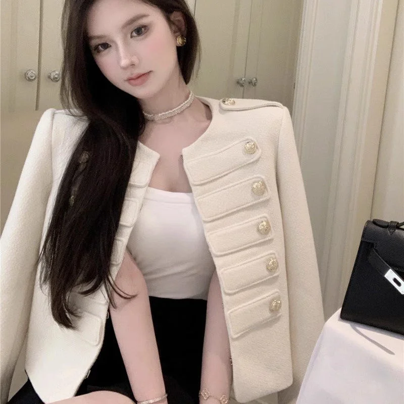 Temperament Short Jacket, Women's Autumn Design Sense, Long Sleeved Front Shoulder Outer Layer Woven Top JJ192
Temperament Short Jacket, Women's Autumn Design Sense, Long Sleeved Front Shoulder Outer Layer Woven Top JJ192