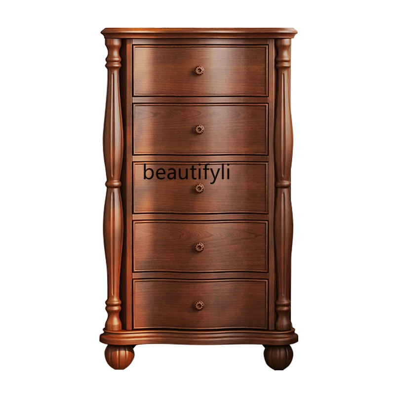 Medieval style, bedroom bedside table, American all-solid wood four-bucket three-bucket cabinet, French retro, chest of drawers
Medieval style, bedroom bedside table, American all-solid wood four-bucket three-bucket cabinet, French retro, chest of drawers