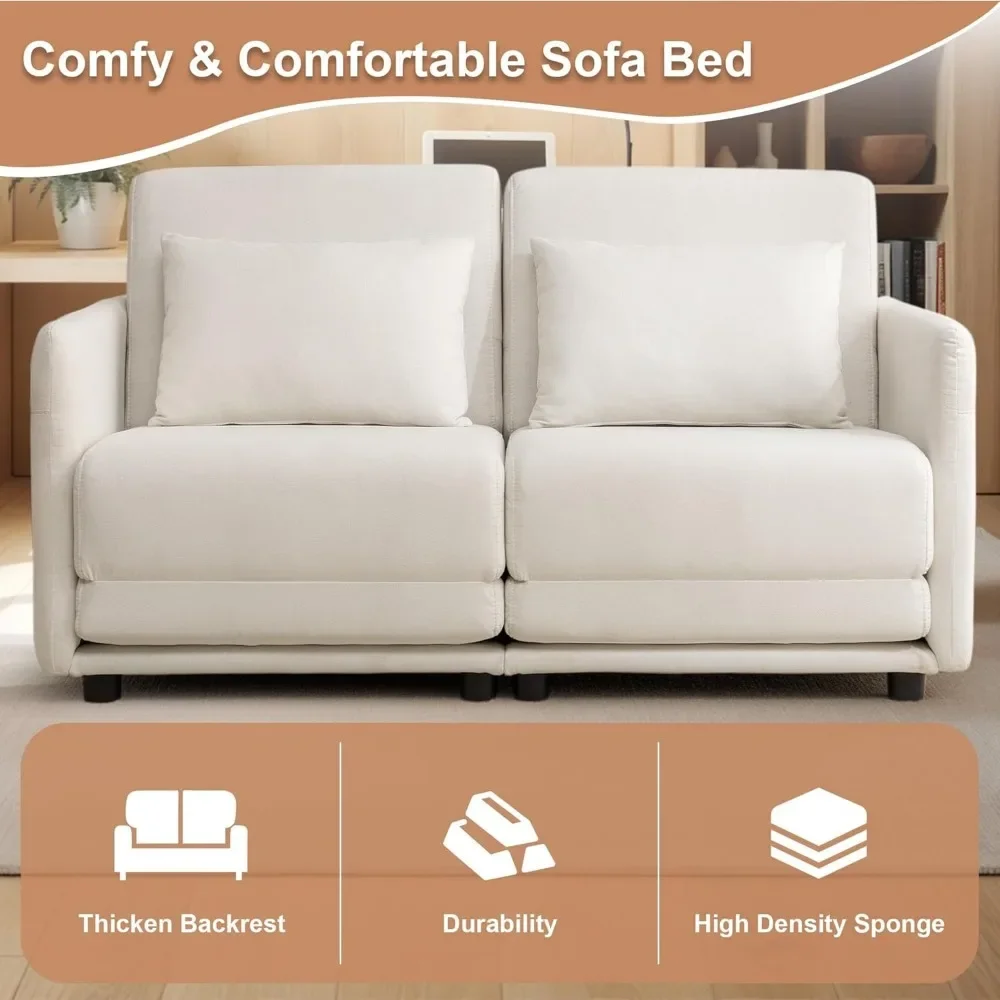 Futon Couch for Living Room, Futon Sofa Bed with Side Pockets, Convertible Loveseat Sofa with Washable & Breathable Cover
Futon Couch for Living Room, Futon Sofa Bed with Side Pockets, Convertible Loveseat Sofa with Washable & Breathable Cover