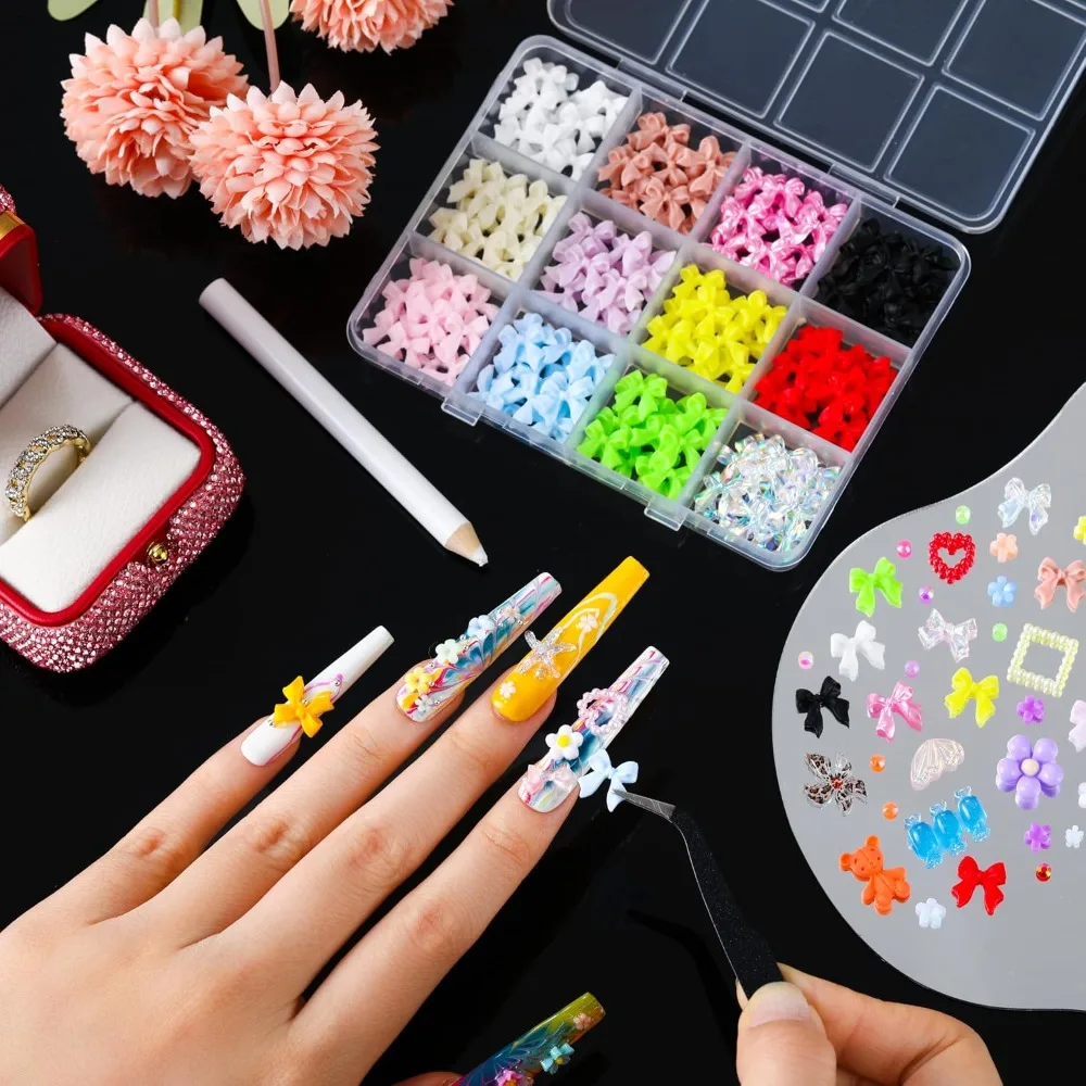 Colorful Macaron Nail Charms Kit 4 Boxes Pastel Rhinestones Bowknot Flowers 3D Nail Art Accessories DIY Manicure Bedazzling Kit for Press On Nails
Colorful Macaron Nail Charms Kit 4 Boxes Pastel Rhinestones Bowknot Flowers 3D Nail Art Accessories DIY Manicure Bedazzling Kit for Press On Nails