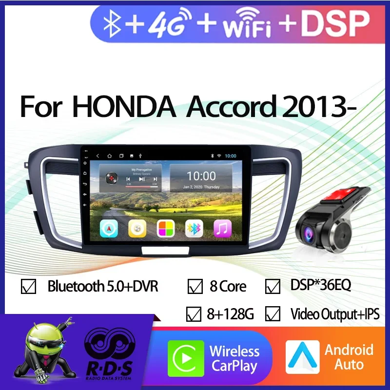 6G+128G Android Car GPS Navigation For HONDA Accord 2013- Car Radio Stereo Multimedia Player With Wifi 4G Bluetooth Mirror Link
6G+128G Android Car GPS Navigation For HONDA Accord 2013- Car Radio Stereo Multimedia Player With Wifi 4G Bluetooth Mirror Link