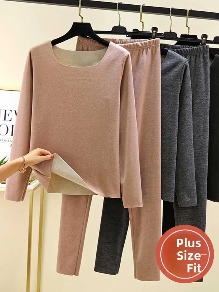 Women's plus Size round Neck Fleece Lined Thermal Underwear Long Sleeve Warm Set Comfortable Breathable Inner Wear Home Clothes
Women's plus Size round Neck Fleece Lined Thermal Underwear Long Sleeve Warm Set Comfortable Breathable Inner Wear Home Clothes