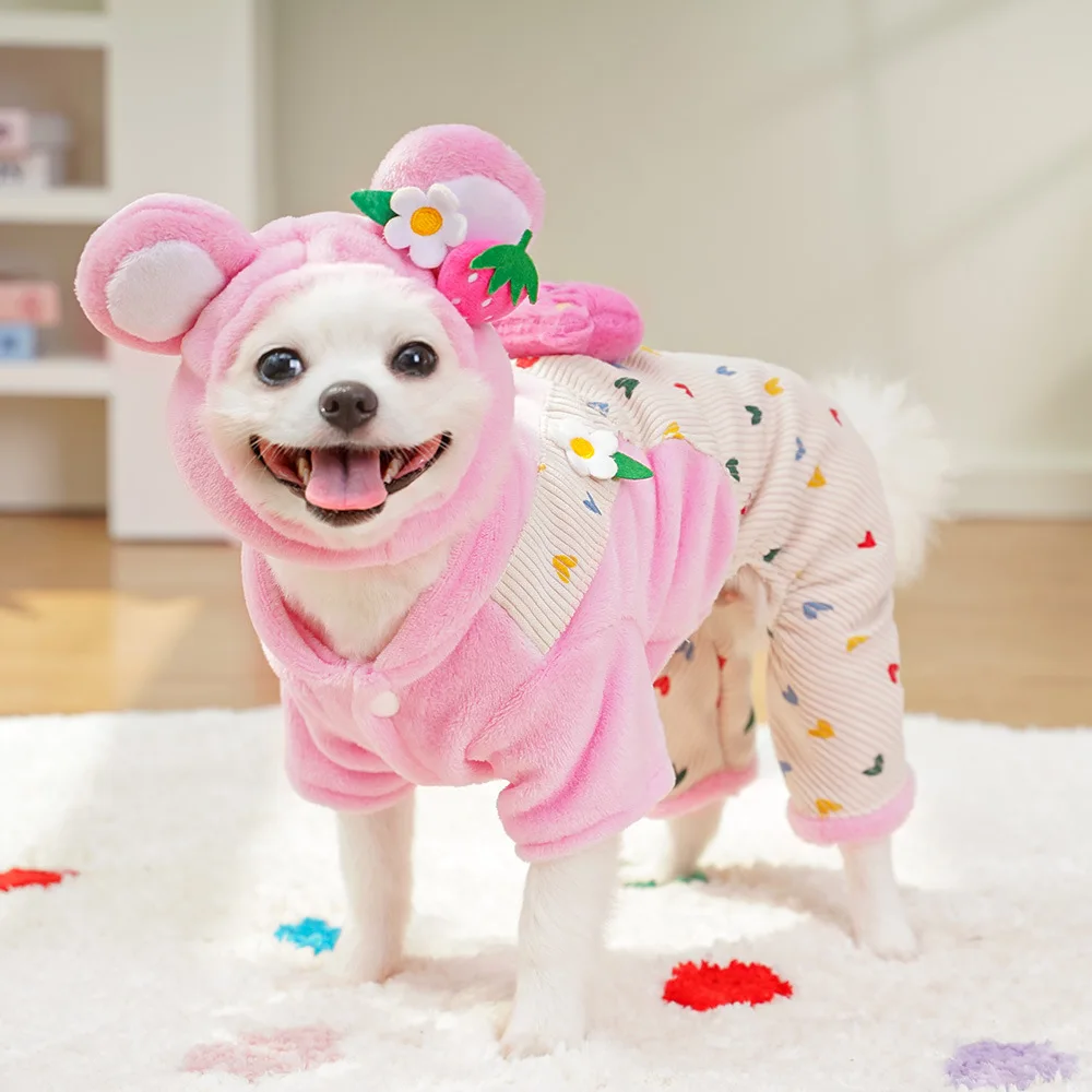 Thickened Flannel Costume for Pet Autumn and Winter Warm Dogs Cosplay Clothes Puppy Cats Soft Fleece Jumpsuits with Hat
Thickened Flannel Costume for Pet Autumn and Winter Warm Dogs Cosplay Clothes Puppy Cats Soft Fleece Jumpsuits with Hat