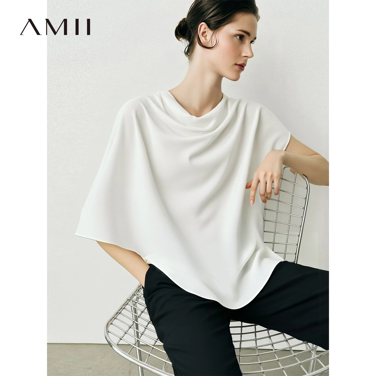 Amii Chiffon Blouse 2026 Summer New Asymmetric Dolman Sleeve Top Women Loose Elegant Cowl Neck Casual Women's Blouse 12642216
Amii Chiffon Blouse 2026 Summer New Asymmetric Dolman Sleeve Top Women Loose Elegant Cowl Neck Casual Women's Blouse 12642216
