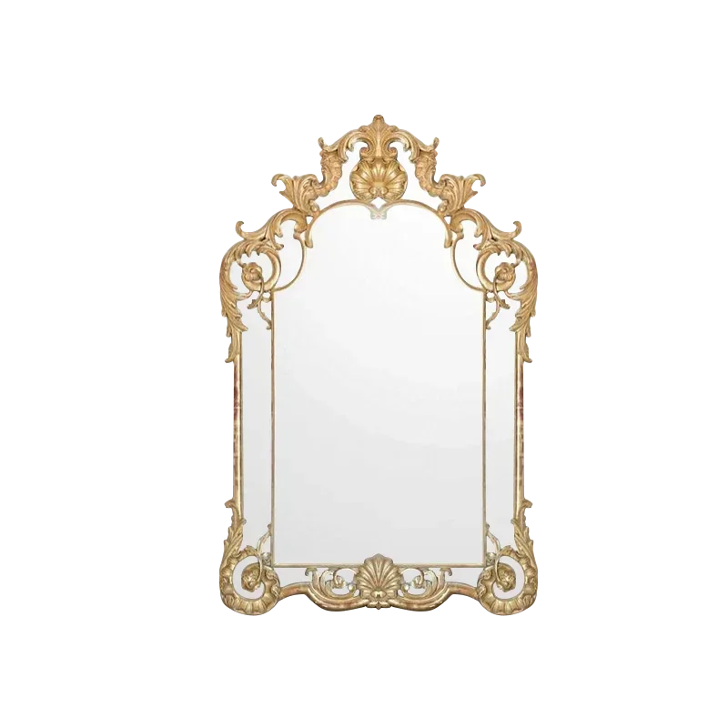Art porch dining side wall decorative mirror carved retro gold expensive makeup French dresser
Art porch dining side wall decorative mirror carved retro gold expensive makeup French dresser
