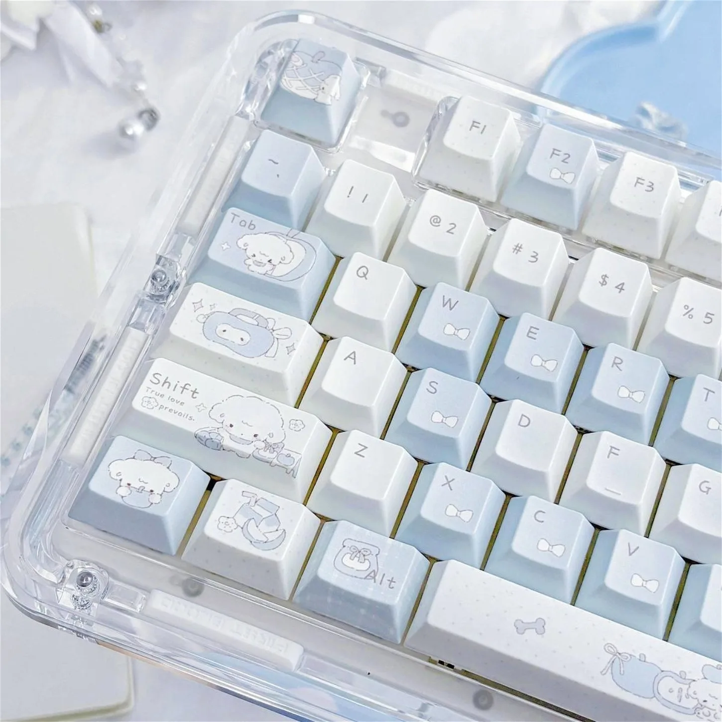 Blue Pink Dog Apple Cherry Profile PBT Keycaps 143 Keys Cute Cartoon Kawaii Girlish Keycap Set for Mechanical Keyboard
Blue Pink Dog Apple Cherry Profile PBT Keycaps 143 Keys Cute Cartoon Kawaii Girlish Keycap Set for Mechanical Keyboard