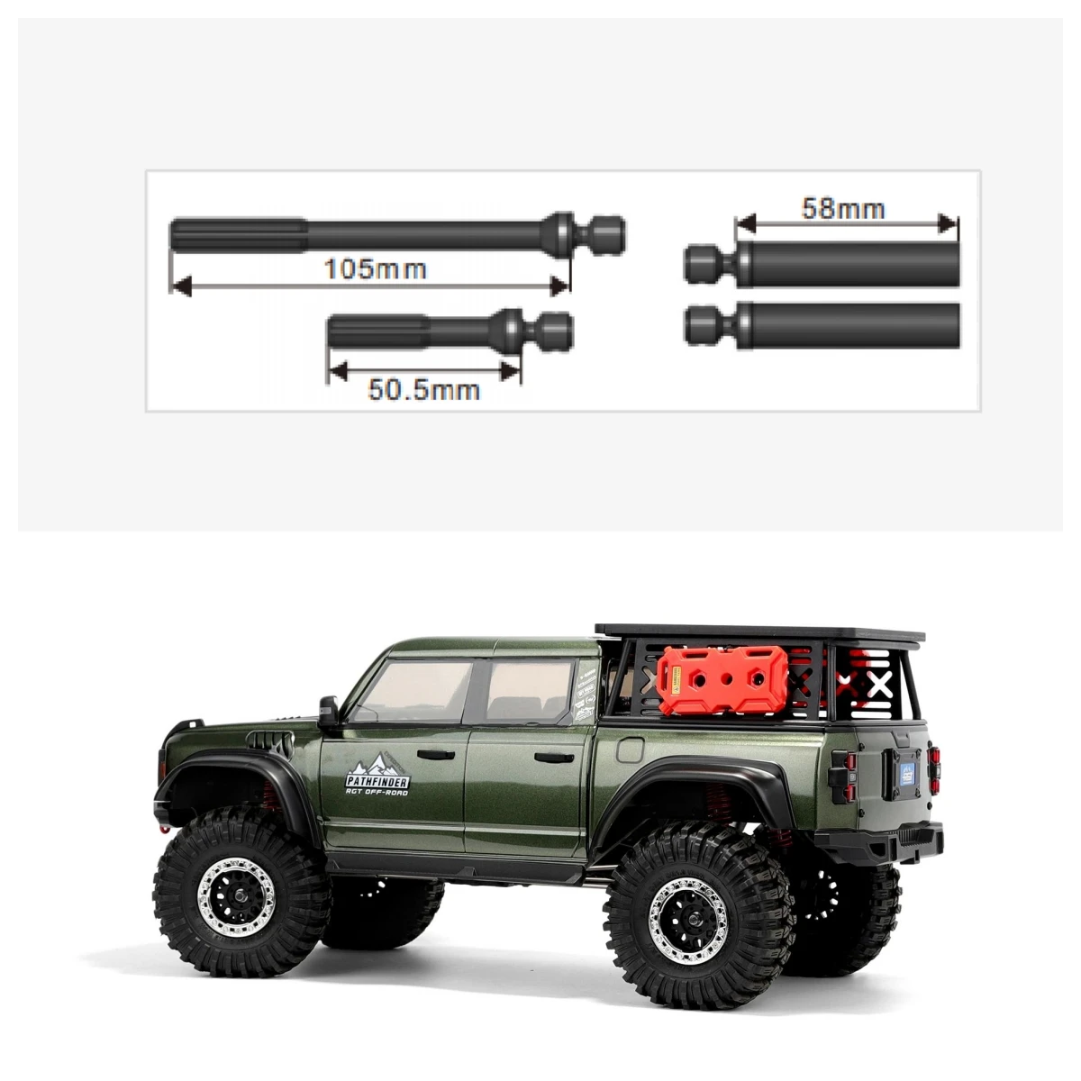 RGT Accessories R86902 Grown Drive Axle for Pathfinder EX86150 1/10 Crawler Model Car
RGT Accessories R86902 Grown Drive Axle for Pathfinder EX86150 1/10 Crawler Model Car