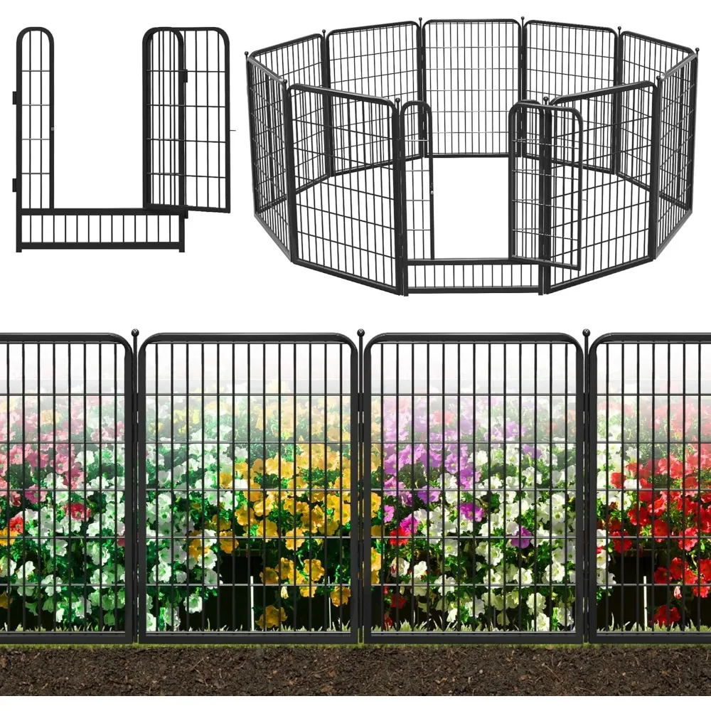 Garden Fence, 23ft(L) 10 Panels Decorate Metal Fence Panels No Dig Fence Dog Fence Outdoor for Yard, Rustproof Garden Fencing
Garden Fence, 23ft(L) 10 Panels Decorate Metal Fence Panels No Dig Fence Dog Fence Outdoor for Yard, Rustproof Garden Fencing