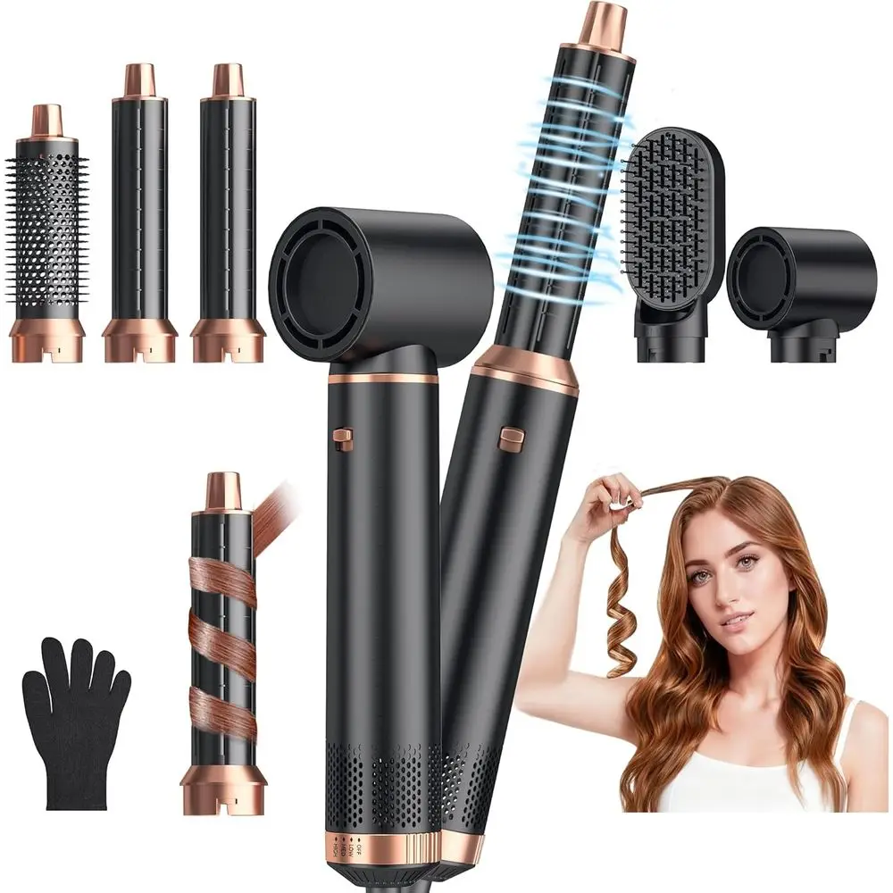 5-in-1 Hair Dryer & Styling Brush: Air Curler, Curling Wrap, Detachable Hot Air Brush, Negative Ion Curling Iron for Drying, Cur
5-in-1 Hair Dryer & Styling Brush: Air Curler, Curling Wrap, Detachable Hot Air Brush, Negative Ion Curling Iron for Drying, Cur