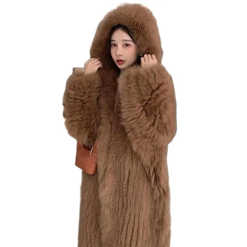 2023 New Natural Fox Fur Knitted Coat Women High Quality Luxury Long Sleeves Hooded Real Winter Warm Femal Jacket
2023 New Natural Fox Fur Knitted Coat Women High Quality Luxury Long Sleeves Hooded Real Winter Warm Femal Jacket