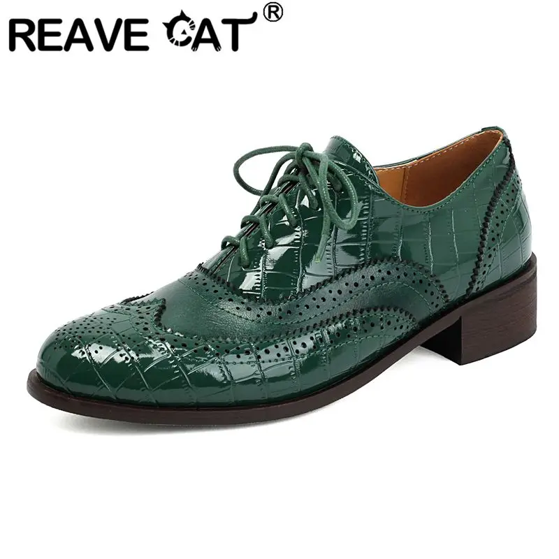 REAVE CAT Зеленые женские туфли-лодочки в стиле панк с круглым носком, 3,3 см, блочный каблук, шнуровка, разноцветные, большой размер 48 49 50, повседневная обувь для отдыха ручной работы
REAVE CAT Зеленые женские туфли-лодочки в стиле панк с круглым носком, 3,3 см, блочный каблук, шнуровка, разноцветные, большой размер 48 49 50, повседневная обувь для отдыха ручной работы