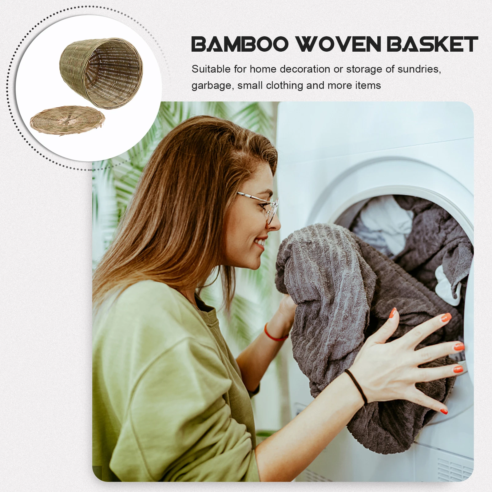 Premium Bamboo Storage Basket With Lid Multi-Purpose Home Organizer For Kitchen Supply Fruits Trash Kitchen Sundries
Premium Bamboo Storage Basket With Lid Multi-Purpose Home Organizer For Kitchen Supply Fruits Trash Kitchen Sundries
