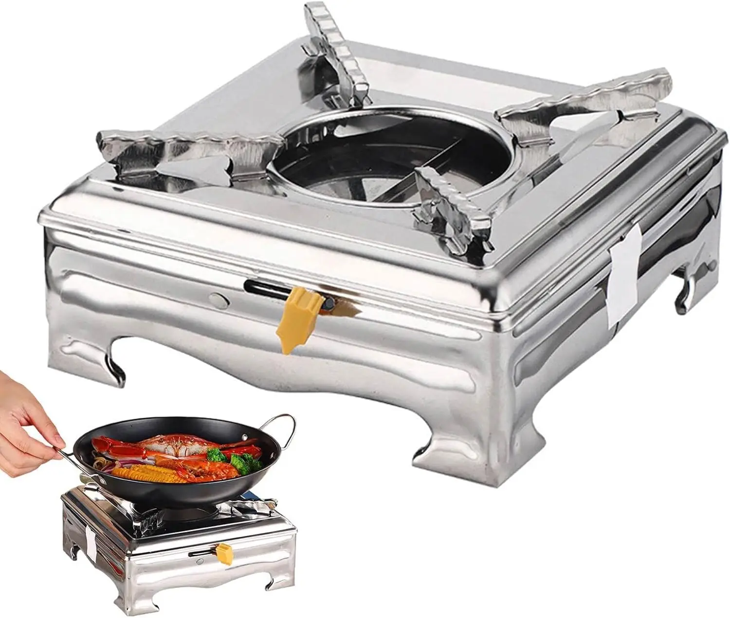 Портативная спиртовая плита - горелка из нержавеющей стали с подставкой для кемпинга, пешего туризма и пикника, уличная плита 20x9,5 см
Портативная спиртовая плита - горелка из нержавеющей стали с подставкой для кемпинга, пешего туризма и пикника, уличная плита 20x9,5 см