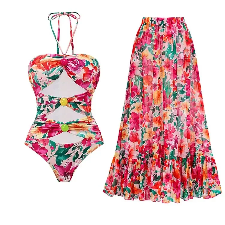 2024 New Swimsuit Halter Color Bead Print One Piece Swimwear Women Vacation Beachwear Luxury Bathing Suit Sexy Bikini two piece
2024 New Swimsuit Halter Color Bead Print One Piece Swimwear Women Vacation Beachwear Luxury Bathing Suit Sexy Bikini two piece