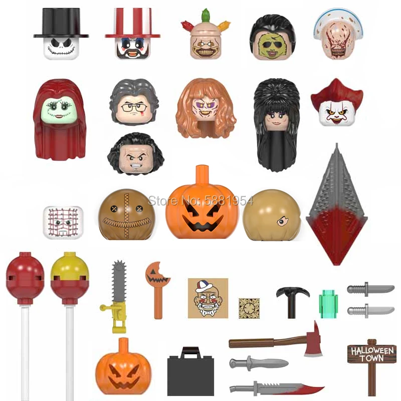 Single Sell Halloween Horror Movies Series Clown Building Blocks Figures Accessories MOC Toys For Children Gift WM6101 WM6102
Single Sell Halloween Horror Movies Series Clown Building Blocks Figures Accessories MOC Toys For Children Gift WM6101 WM6102