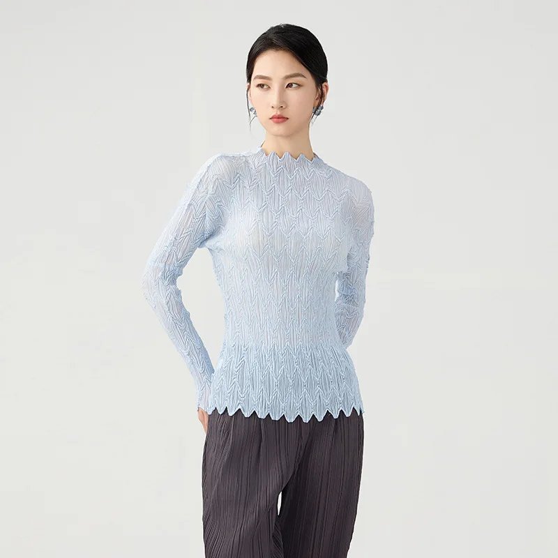 Miyake плиссированные женские футболки с круглым вырезом и длинными рукавами, топы
Miyake плиссированные женские футболки с круглым вырезом и длинными рукавами, топы