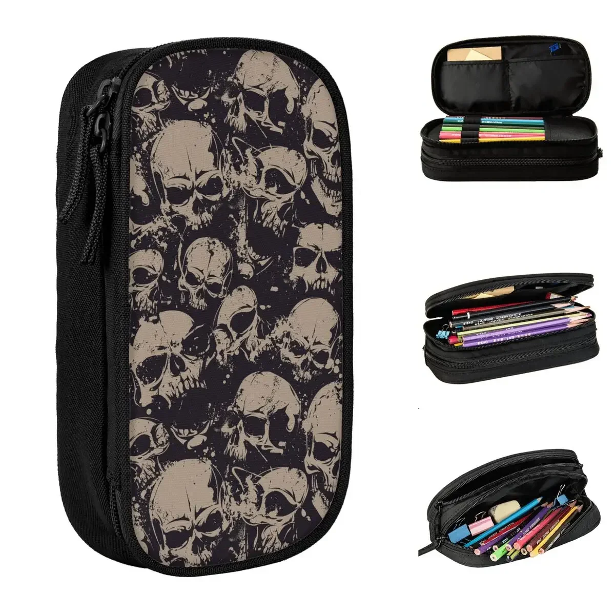 Grunge Pattern With Skulls Rock Pencil Case Classic Pen Box Bags for Student Large Storage Students School Gift Pencilcases
Grunge Pattern With Skulls Rock Pencil Case Classic Pen Box Bags for Student Large Storage Students School Gift Pencilcases