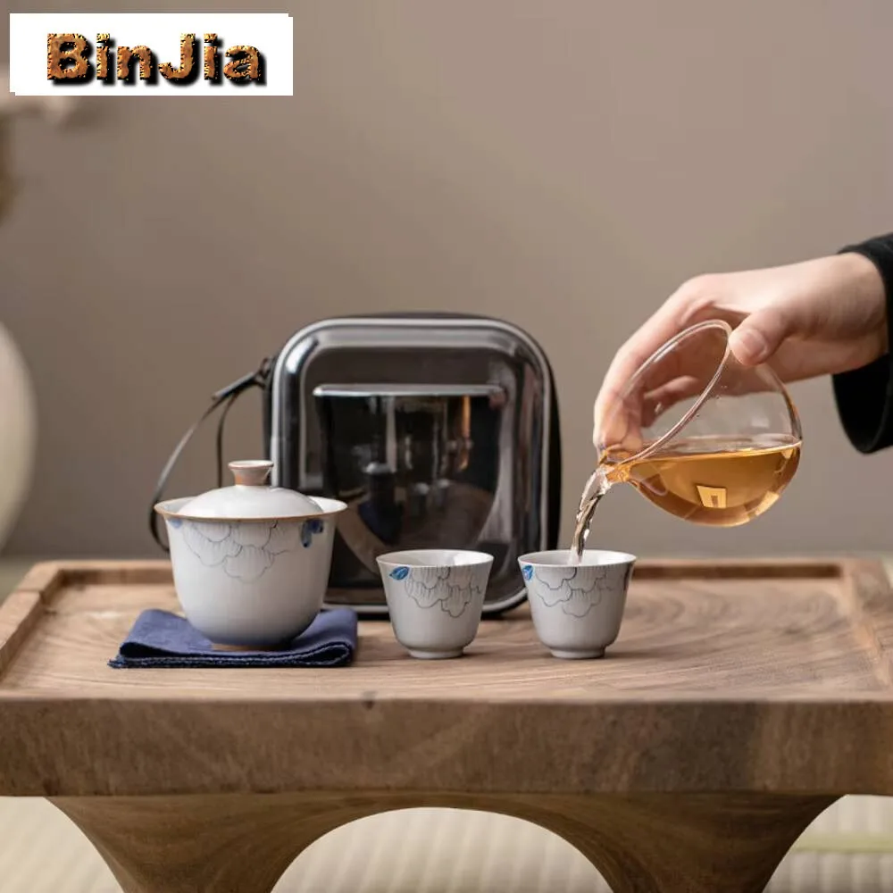 Pure Hand Painted Peony Flower Tea Set Kit Creative 1 Pot 2 Cups Maker Camping Picnic Portable Handbag Accessories Craft
Pure Hand Painted Peony Flower Tea Set Kit Creative 1 Pot 2 Cups Maker Camping Picnic Portable Handbag Accessories Craft