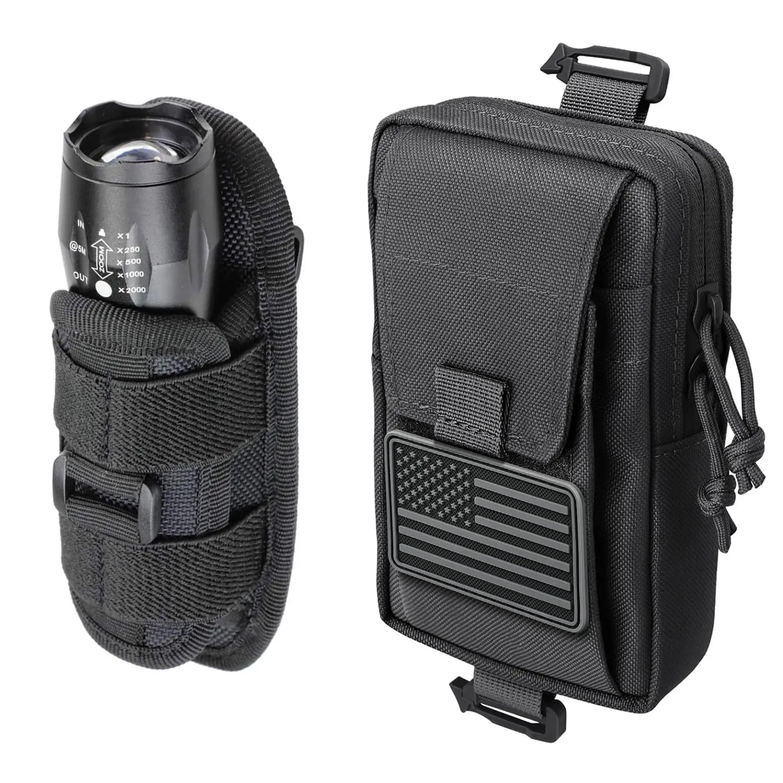 Tactical Flashlight Pouch Holster with Backpack Accessories Pouch Rotatable Flashlight Holder Shoulder Strap Attachment Pouches
Tactical Flashlight Pouch Holster with Backpack Accessories Pouch Rotatable Flashlight Holder Shoulder Strap Attachment Pouches