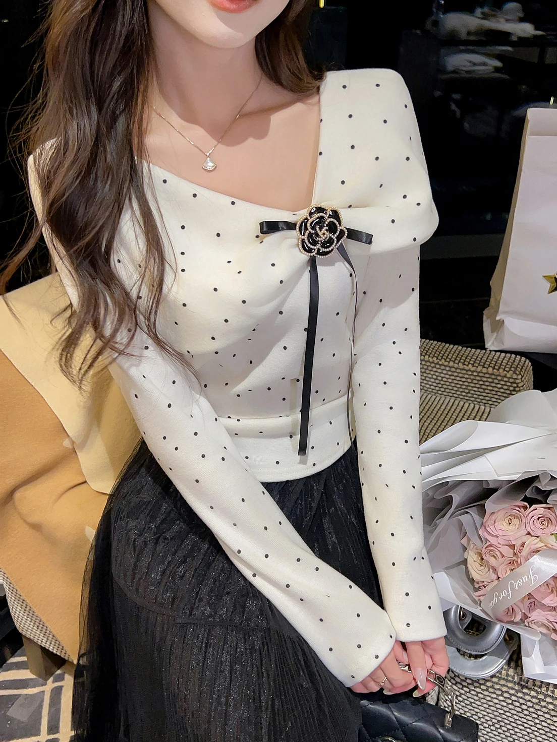 Seine River Scene Hepburn Sle Women's Knitted Sweater Spring New Boting irt Long Sve Regular Length Polka Dot
Seine River Scene Hepburn Sle Women's Knitted Sweater Spring New Boting irt Long Sve Regular Length Polka Dot