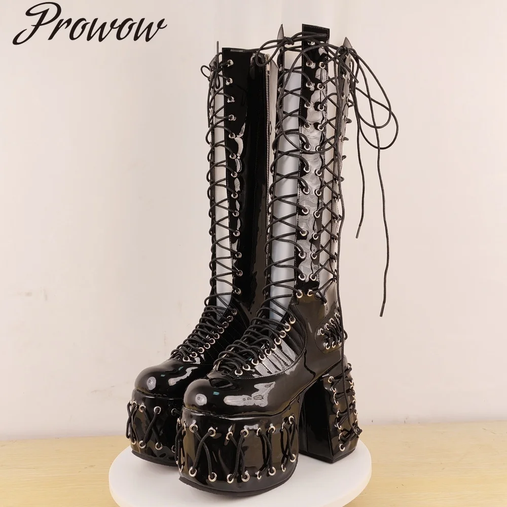 Модные крутые ботинки на толстом каблуке и платформе со шнуровкой и круглой головкой, сапоги до колена, женская обувь Zapatos Mujer
Модные крутые ботинки на толстом каблуке и платформе со шнуровкой и круглой головкой, сапоги до колена, женская обувь Zapatos Mujer