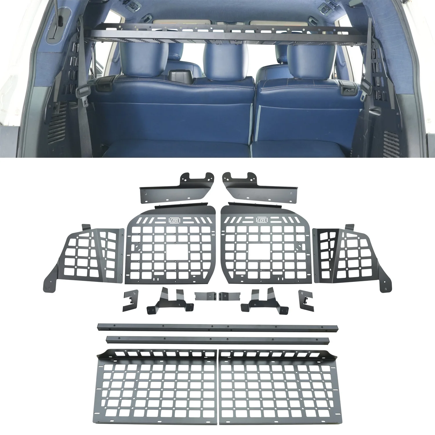 For Nissan Patrol Y62 Amarda Y62 Modular Storage Panel Shelf Modification Rear Trunk Debris Rack Car Accessories Interior Set