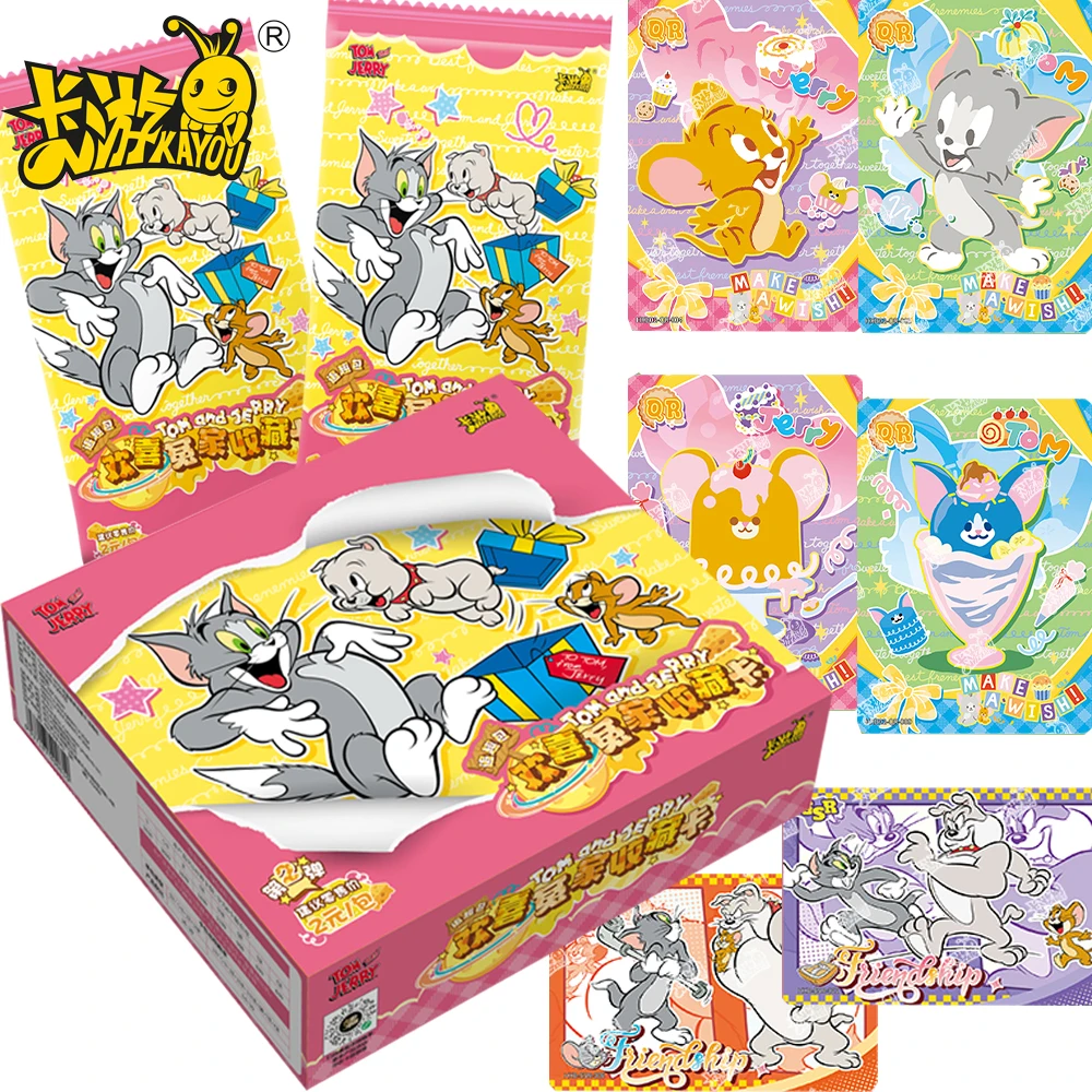 Оригинальные карты Kayou Tom and Jerry Cat Mouse, аниме, милые персонажи мультфильмов, ежедневные коллекционные карты, семейные настольные игрушки, подарки для детей
Оригинальные карты Kayou Tom and Jerry Cat Mouse, аниме, милые персонажи мультфильмов, ежедневные коллекционные карты, семейные настольные игрушки, подарки для детей
