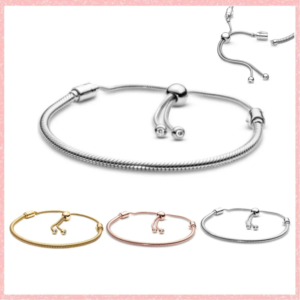 S925 Basic Simple Slider Snake Chain Bracelet fit Charm Beads DIY Women Birthday Party Valentine's Day Couple Jewelry Gifts
S925 Basic Simple Slider Snake Chain Bracelet fit Charm Beads DIY Women Birthday Party Valentine's Day Couple Jewelry Gifts
