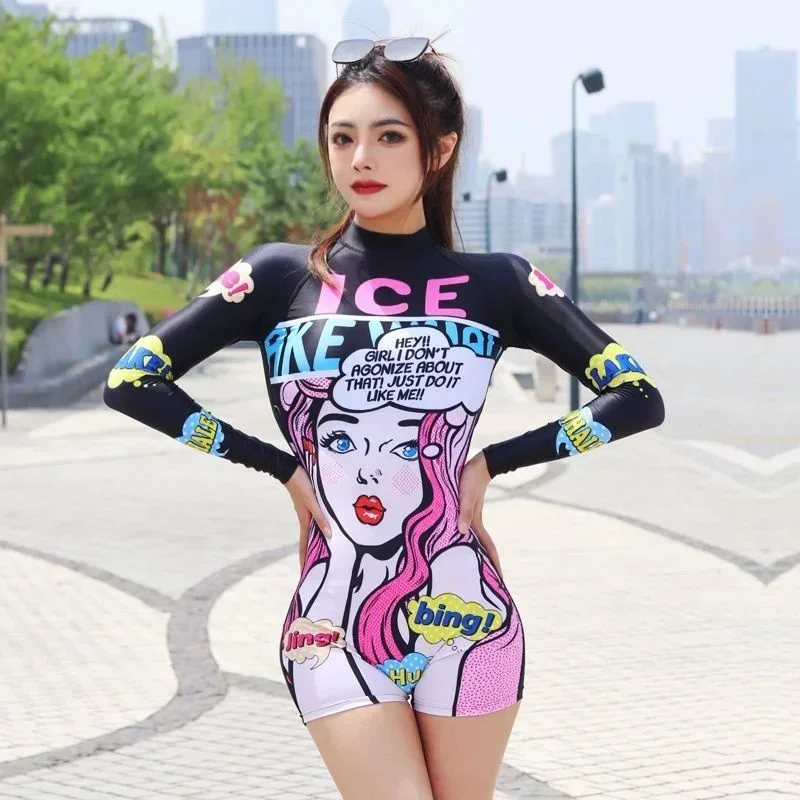 Two-Piece Sets for Women Beach Sunscreen Swimwear Kawaii Print Long Sleeve Top and Pants Chic Swimsuit Y2k Sports
Two-Piece Sets for Women Beach Sunscreen Swimwear Kawaii Print Long Sleeve Top and Pants Chic Swimsuit Y2k Sports