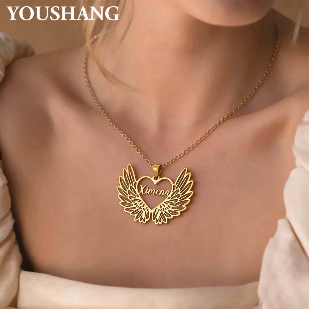 Customized Heart Wings Name Necklace,Personalized Stainless Steel Necklace, a Minimalist Jewelry Gift for Her
Customized Heart Wings Name Necklace,Personalized Stainless Steel Necklace, a Minimalist Jewelry Gift for Her