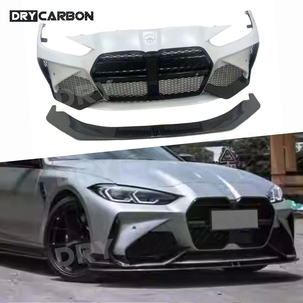 Передний бампер из углеродного волокна, решетка, спойлер для BMW G80 M3 M4 G82 G83 2021+, автомобильный передний бампер, комплекты кузова, аксессуары FRP 
Передний бампер из углеродного волокна, решетка, спойлер для BMW G80 M3 M4 G82 G83 2021+, автомобильный передний бампер, комплекты кузова, аксессуары FRP