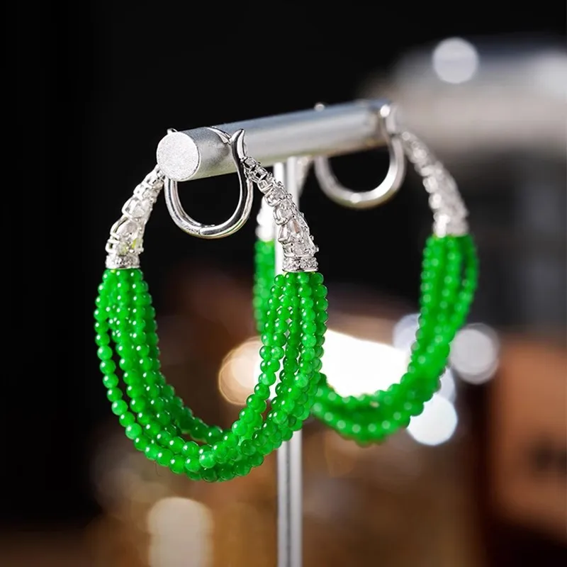 High Jewelery Replica 18K White Gold Vibrant Green Jadeite Bead U Shape Ear Buckle Imperial Green Jade Hoop Dangle Earring Jewel
High Jewelery Replica 18K White Gold Vibrant Green Jadeite Bead U Shape Ear Buckle Imperial Green Jade Hoop Dangle Earring Jewel