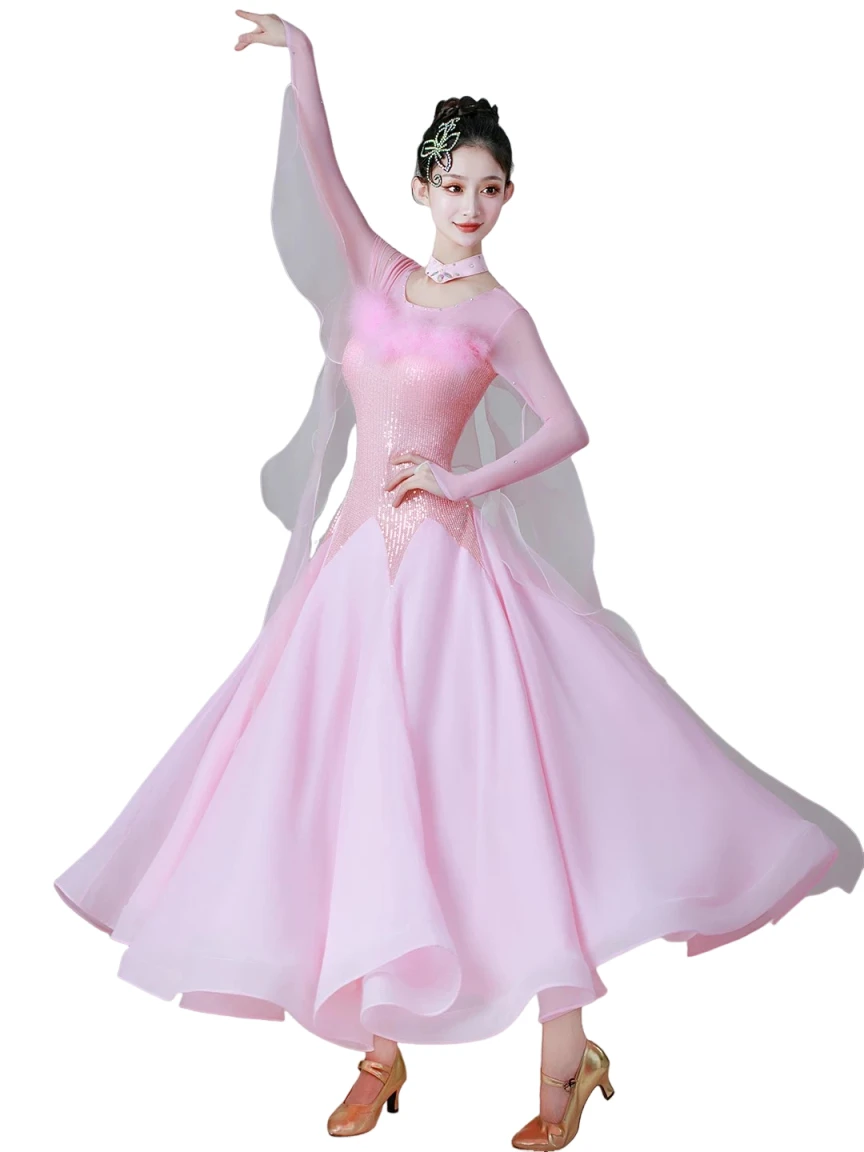 Ballroom Dance Performance Costumes Big Swing Dresses Women's High-end Modern Dress Waltz Foxtrot Quickstep Competition Clothes
Ballroom Dance Performance Costumes Big Swing Dresses Women's High-end Modern Dress Waltz Foxtrot Quickstep Competition Clothes