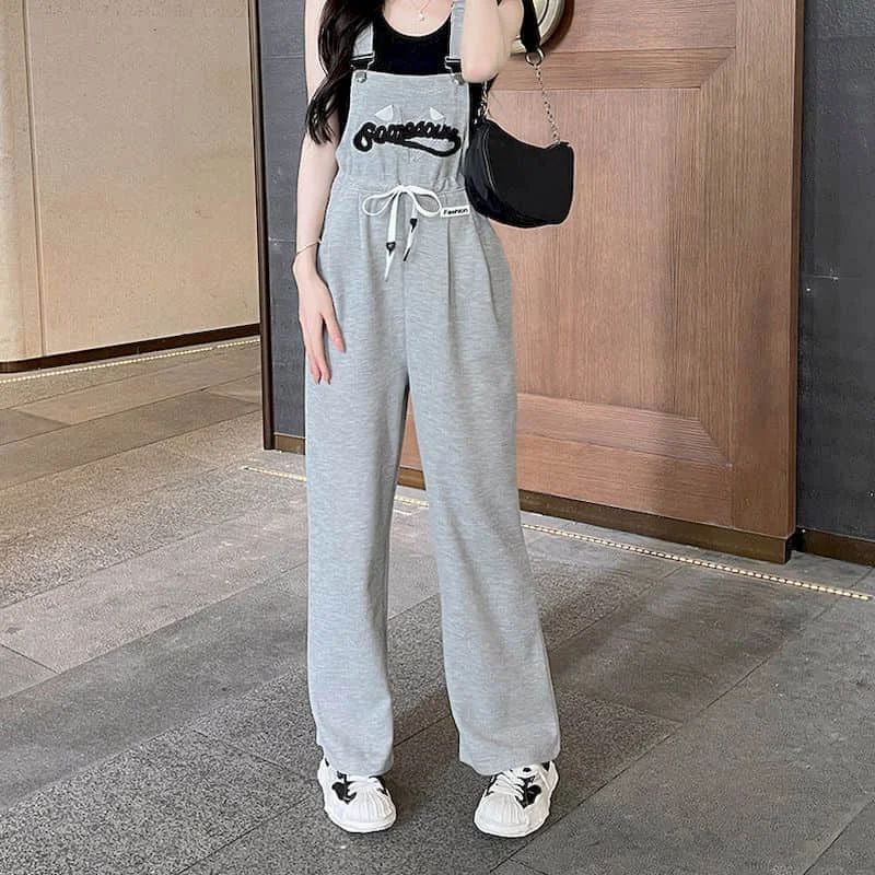 Sporty Jumpsuits for Women Vintage Korean Style Rompers One Piece Outfit Casual Loose Workwear Drawstring Waist Straight Pants
Sporty Jumpsuits for Women Vintage Korean Style Rompers One Piece Outfit Casual Loose Workwear Drawstring Waist Straight Pants