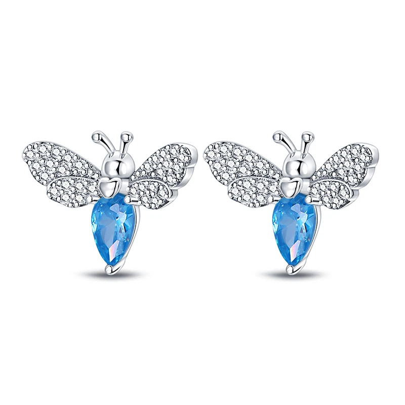 925 Sterling Silver Exquisite Bee Ear Studs Sparkling CZ Zircon Earrings For Women Fine Birthday Anniversary Jewelry Gifts
925 Sterling Silver Exquisite Bee Ear Studs Sparkling CZ Zircon Earrings For Women Fine Birthday Anniversary Jewelry Gifts