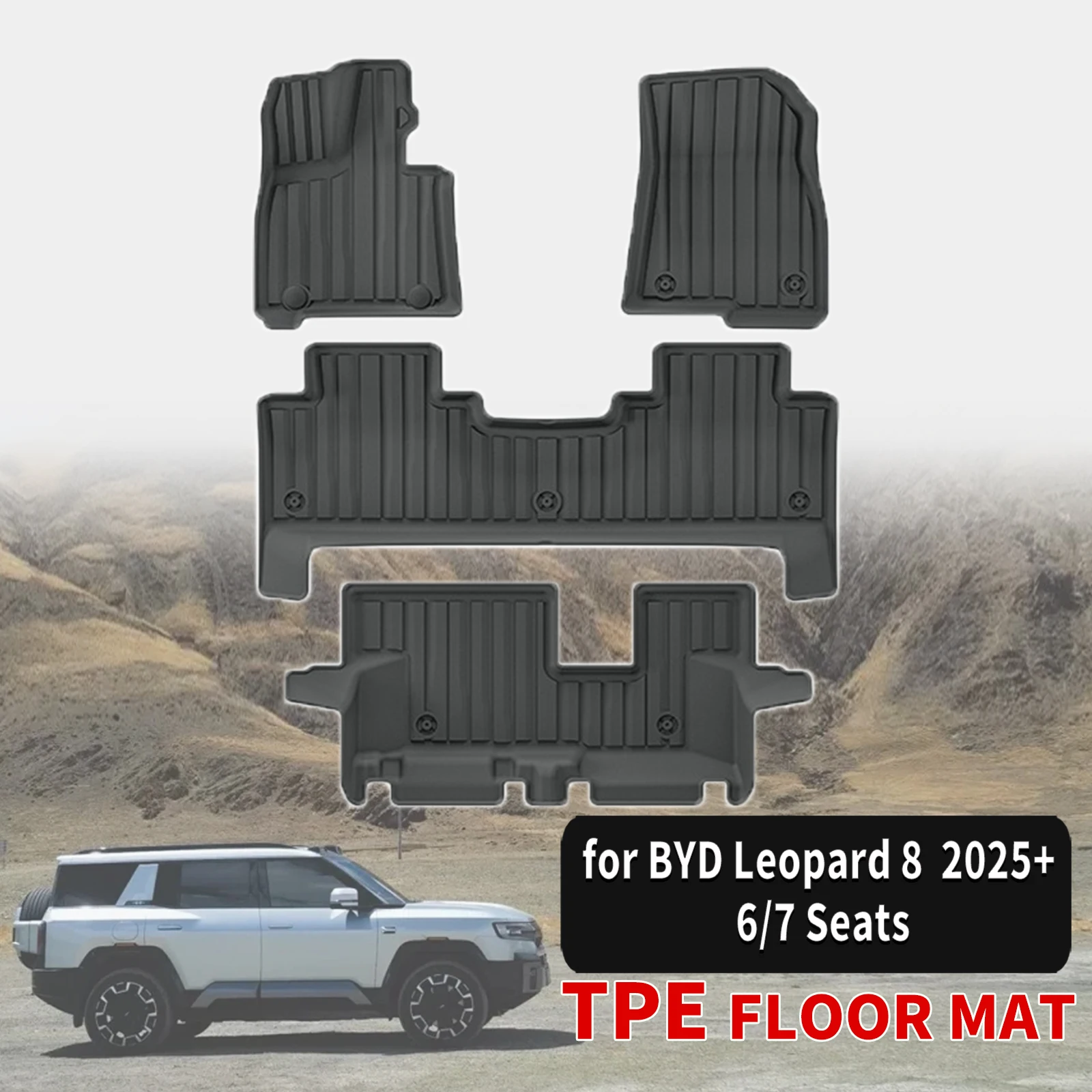 for BYD Formula Leopard 8 Bao 8 2025 2026 LHD 6/7 Seats Durable TPE Car Floor & Trunk Mats, Non-Slip Easy Clean Not For RHD
for BYD Formula Leopard 8 Bao 8 2025 2026 LHD 6/7 Seats Durable TPE Car Floor & Trunk Mats, Non-Slip Easy Clean Not For RHD