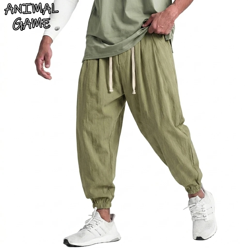 Korean Sport Harem Trousers Cotton Linen Pants Men Joggers Solid Color Sweatpants Male Casual Gym Man Hiking Baggy Work Pants
Korean Sport Harem Trousers Cotton Linen Pants Men Joggers Solid Color Sweatpants Male Casual Gym Man Hiking Baggy Work Pants