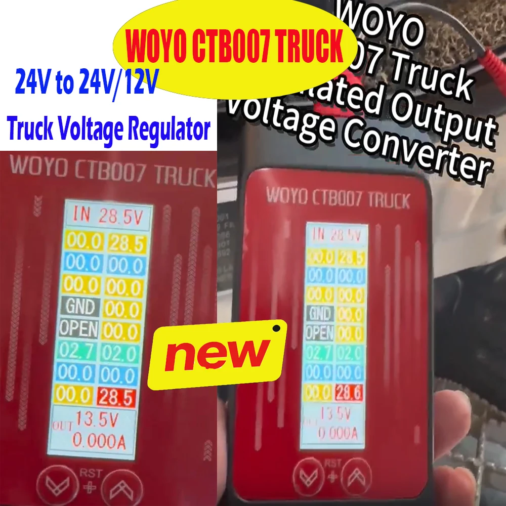 24V to 24V/12V-14.5WOYO CTB007 TRUCK Regulated Output Voltage Converter 24V to 24V/12V-14.5V LCD Displays Vrms Load-Side Current
24V to 24V/12V-14.5WOYO CTB007 TRUCK Regulated Output Voltage Converter 24V to 24V/12V-14.5V LCD Displays Vrms Load-Side Current
