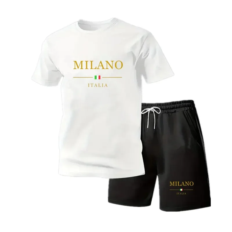 New summer fitness sportswear for men, short-sleeved T-shirt and shorts two-piece set, breathable and quick-drying casual wear.
New summer fitness sportswear for men, short-sleeved T-shirt and shorts two-piece set, breathable and quick-drying casual wear.