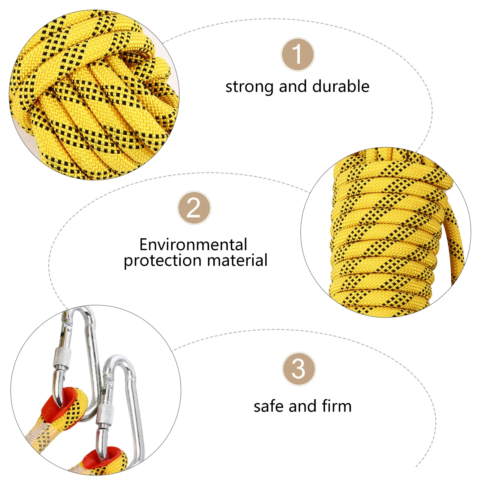 Climbing Rope Durable Polyester High Strength Tensile Outdoor Mountaineering Hiking Camping Safety Gear Sling Harness Excellent
Climbing Rope Durable Polyester High Strength Tensile Outdoor Mountaineering Hiking Camping Safety Gear Sling Harness Excellent