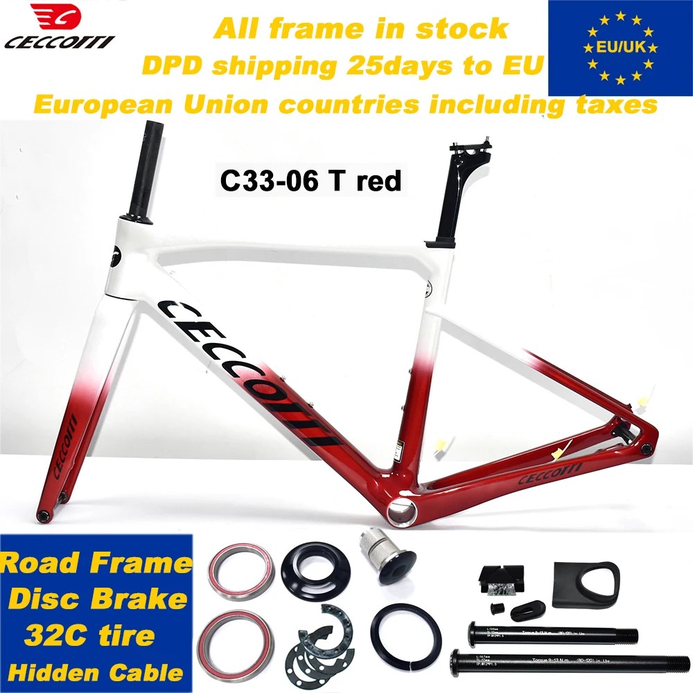 CECCOTTI RF33 Model Disc Brake Carbon Road Bike Frame Current Inventory Special On-Hand Goods Promotion DPD to EU UK DDP to USA
CECCOTTI RF33 Model Disc Brake Carbon Road Bike Frame Current Inventory Special On-Hand Goods Promotion DPD to EU UK DDP to USA