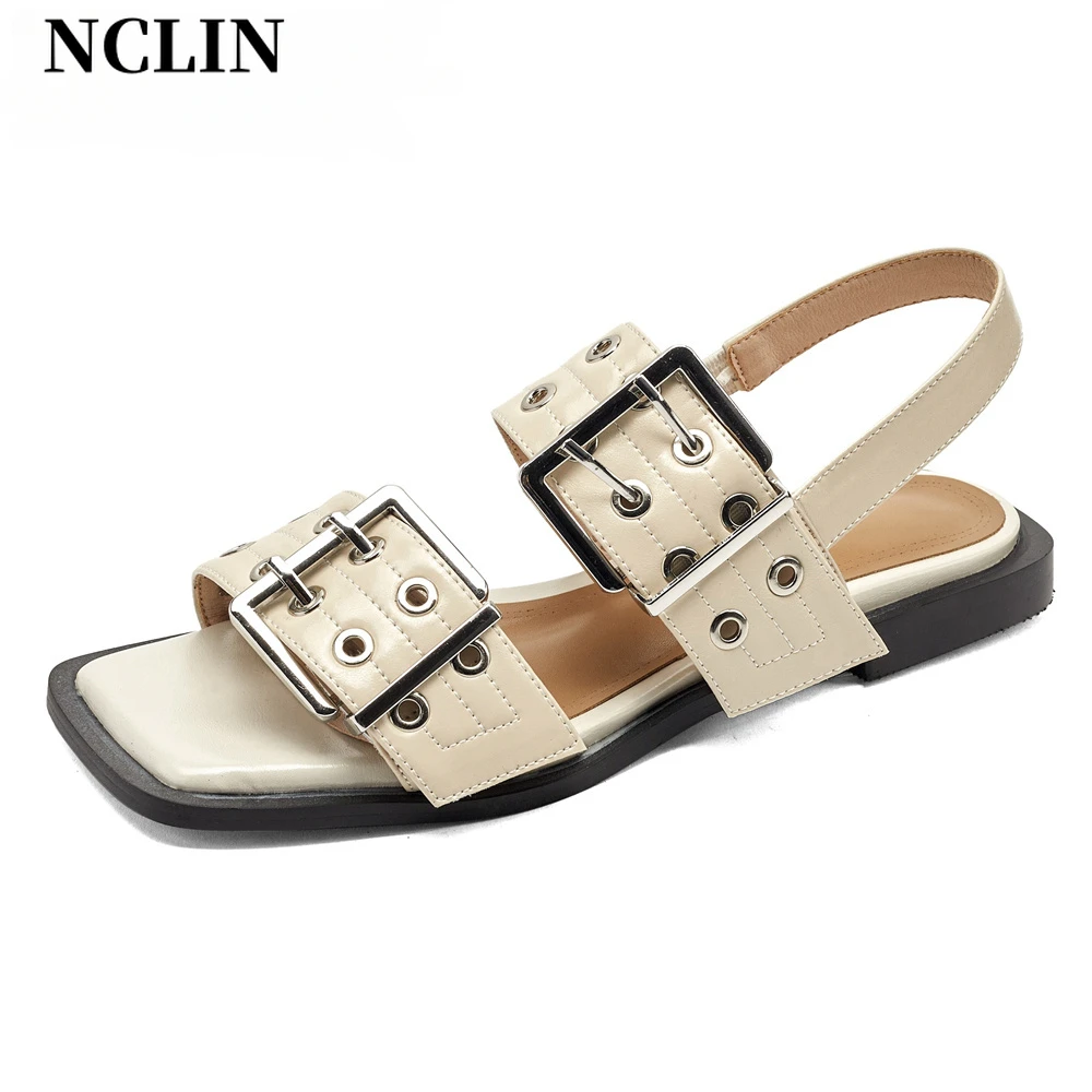 NCLIN Punk Women Genuine Leather Sandals Low Heels Rivets Comfort Casual Shoes Woman 2024 Fashion Party Shoes Sandals
NCLIN Punk Women Genuine Leather Sandals Low Heels Rivets Comfort Casual Shoes Woman 2024 Fashion Party Shoes Sandals
