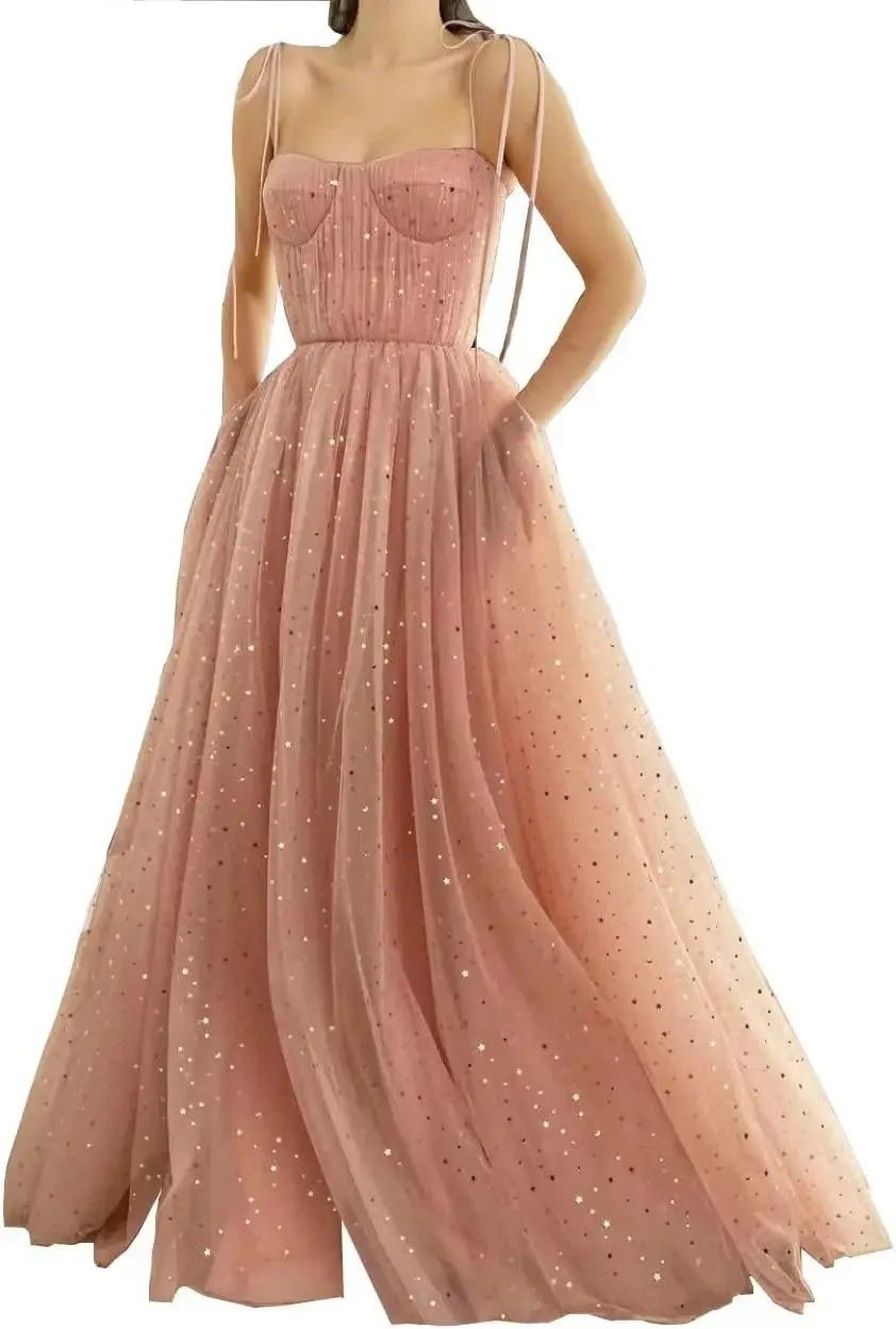 Women's Sparkle Starry Tulle Prom Dresses Sweetheart Neckline Sleeveless Formal Evening Party Gowns formal dress women elegant
Women's Sparkle Starry Tulle Prom Dresses Sweetheart Neckline Sleeveless Formal Evening Party Gowns formal dress women elegant