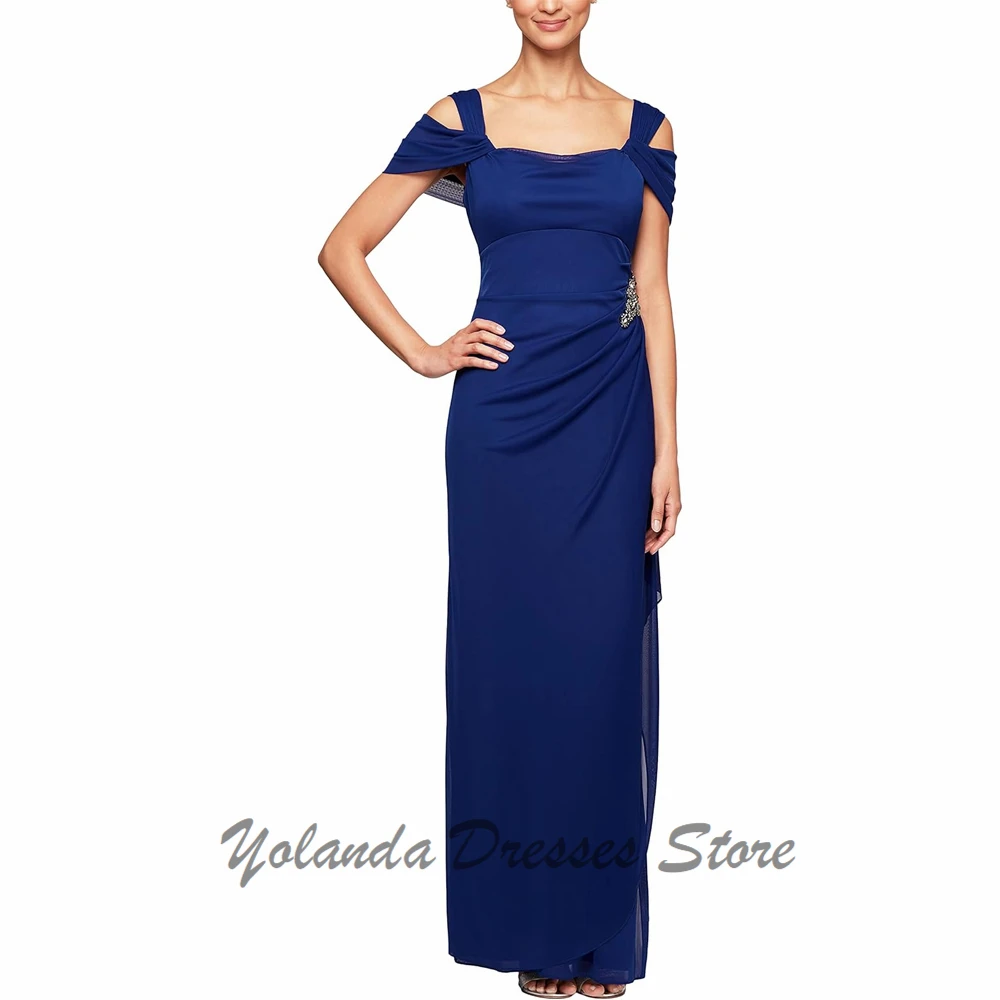 Customized Wide Straps Mother of The Bride Dresses Off Shoulder Formal Evening Gown Side Slit Wedding Guest Dress Zipper Back
Customized Wide Straps Mother of The Bride Dresses Off Shoulder Formal Evening Gown Side Slit Wedding Guest Dress Zipper Back