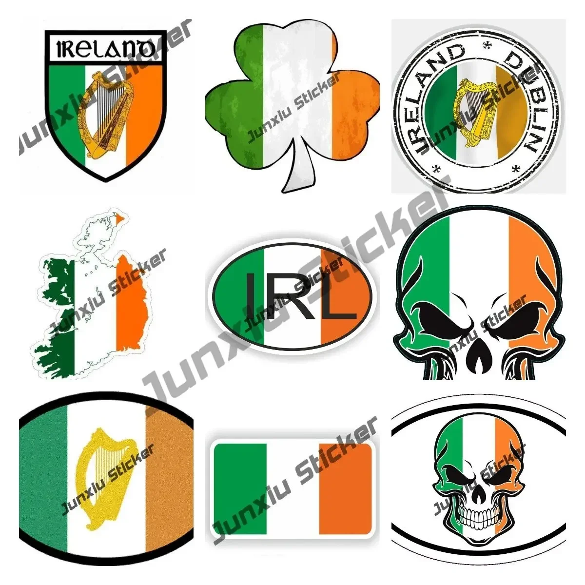 Creative Oval Ireland Flag Vinyl Sticker Retro Irish Skull Shamrock Decal Accessories Waterproof Sunscreen Anti-UV Decal Decor
Creative Oval Ireland Flag Vinyl Sticker Retro Irish Skull Shamrock Decal Accessories Waterproof Sunscreen Anti-UV Decal Decor