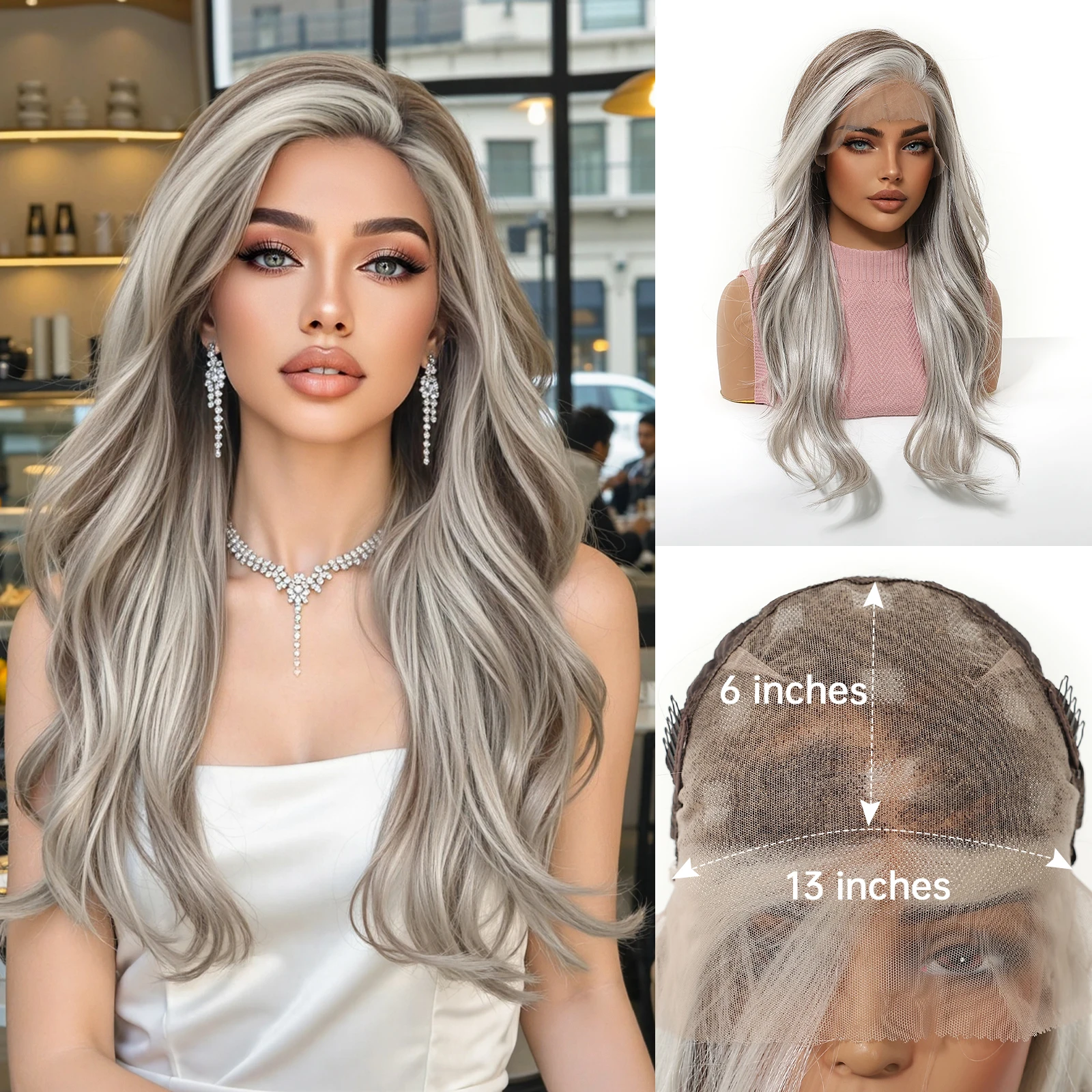 HENRY MARGU Натуральный Светло-Серый С Коричневыми Выблисками Синтетический Парик Фронта Шнурка 13×6 Серый Коричневый микс Парик Волнистые Волосы для Женщин Ежедневно
HENRY MARGU Натуральный Светло-Серый С Коричневыми Выблисками Синтетический Парик Фронта Шнурка 13×6 Серый Коричневый микс Парик Волнистые Волосы для Женщин Ежедневно